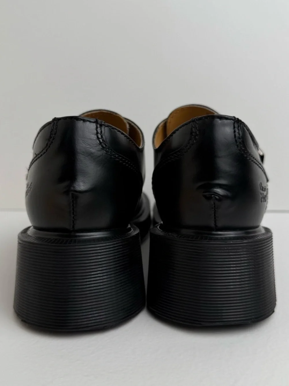 Vintage Dr. Martens England Black Heel Buckle Leather Mary Janes Oxfords UK 5 - Picture 11 of 16